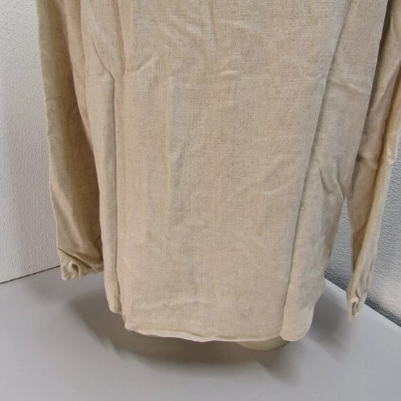 NEW BAREFOOT DREAMS Spring 2025 Womens Linen Blend Long Sleeve Blouse Size S - Picture 9 of 12